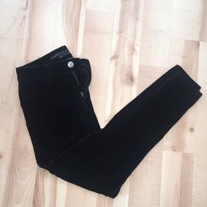 Black high waisted corduroy skinny jeans